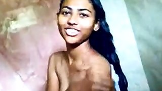 indian teen in shower back the brush bf